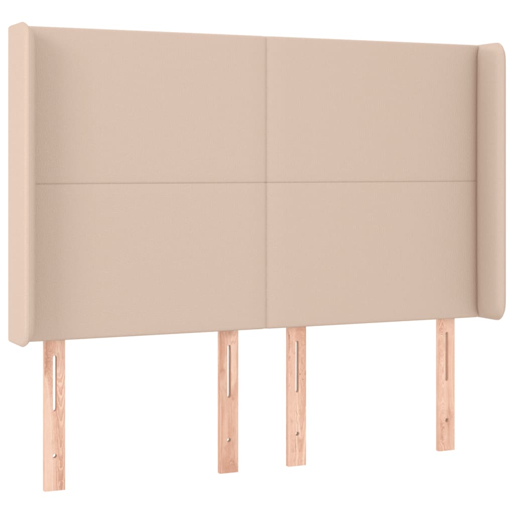 Hoofdbord met randen 147x16x118/128cm kunstleer cappuccinokleur Hoofdborden en voetborden | Creëer jouw Trendy Thuis | Gratis bezorgd & Retour | Trendy.nl