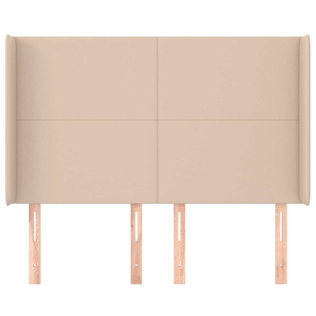 Hoofdbord met randen 147x16x118/128cm kunstleer cappuccinokleur Hoofdborden en voetborden | Creëer jouw Trendy Thuis | Gratis bezorgd & Retour | Trendy.nl