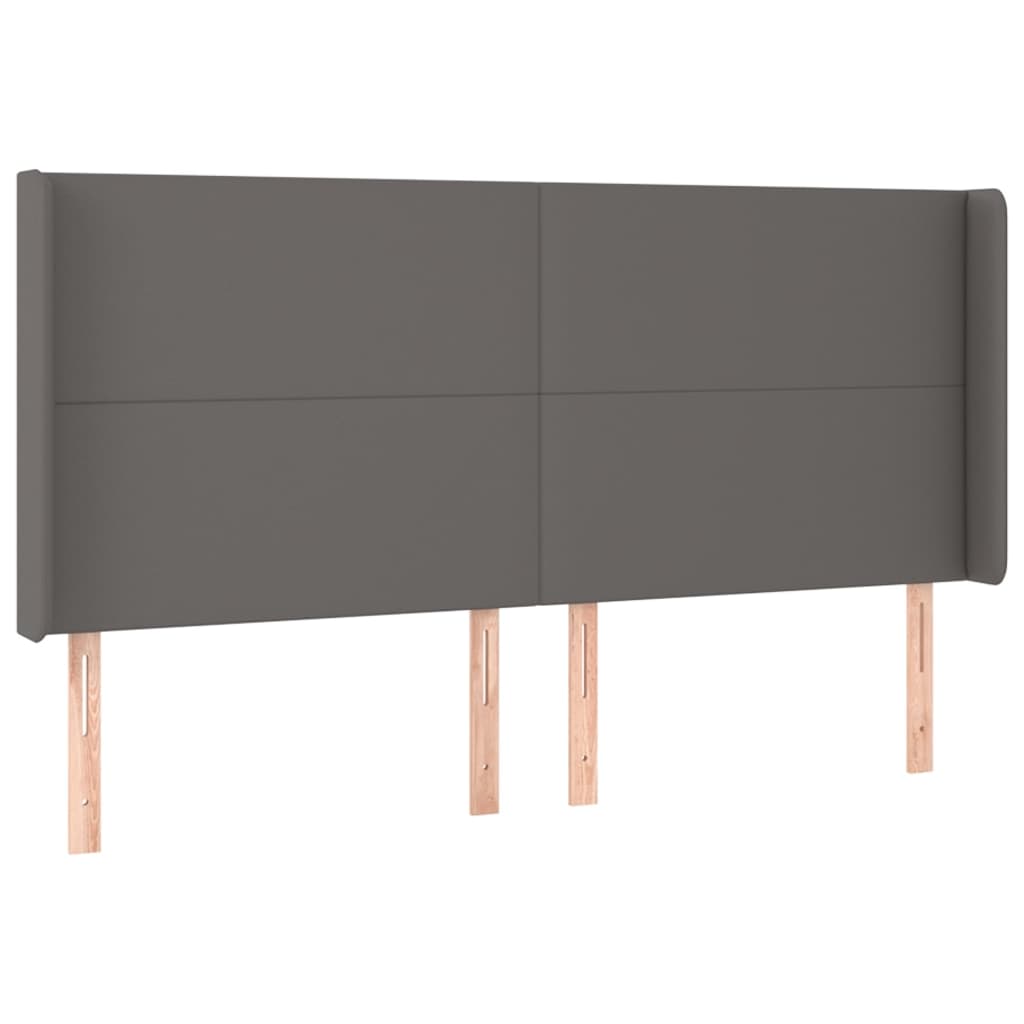 Hoofdbord met randen 163x16x118/128 cm kunstleer grijs Hoofdborden en voetborden | Creëer jouw Trendy Thuis | Gratis bezorgd & Retour | Trendy.nl