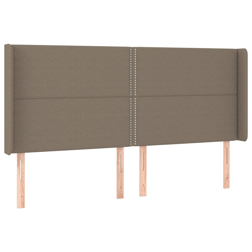 Hoofdbord met randen 183x16x118/128 cm stof taupe Hoofdborden en voetborden | Creëer jouw Trendy Thuis | Gratis bezorgd & Retour | Trendy.nl