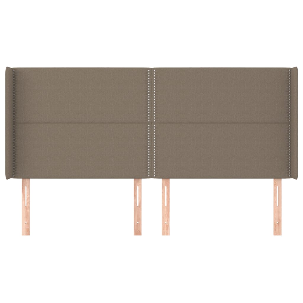 Hoofdbord met randen 203x16x118/128 cm stof taupe Hoofdborden en voetborden | Creëer jouw Trendy Thuis | Gratis bezorgd & Retour | Trendy.nl