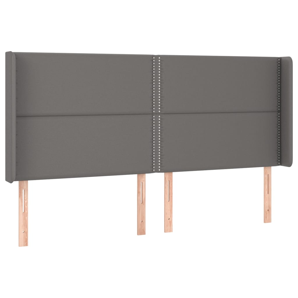 Hoofdbord met randen 183x16x118/128 cm kunstleer grijs Hoofdborden en voetborden | Creëer jouw Trendy Thuis | Gratis bezorgd & Retour | Trendy.nl