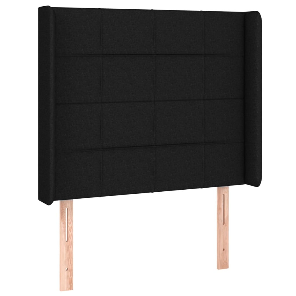 Hoofdbord met randen 83x16x118/128 cm stof zwart Hoofdborden en voetborden | Creëer jouw Trendy Thuis | Gratis bezorgd & Retour | Trendy.nl