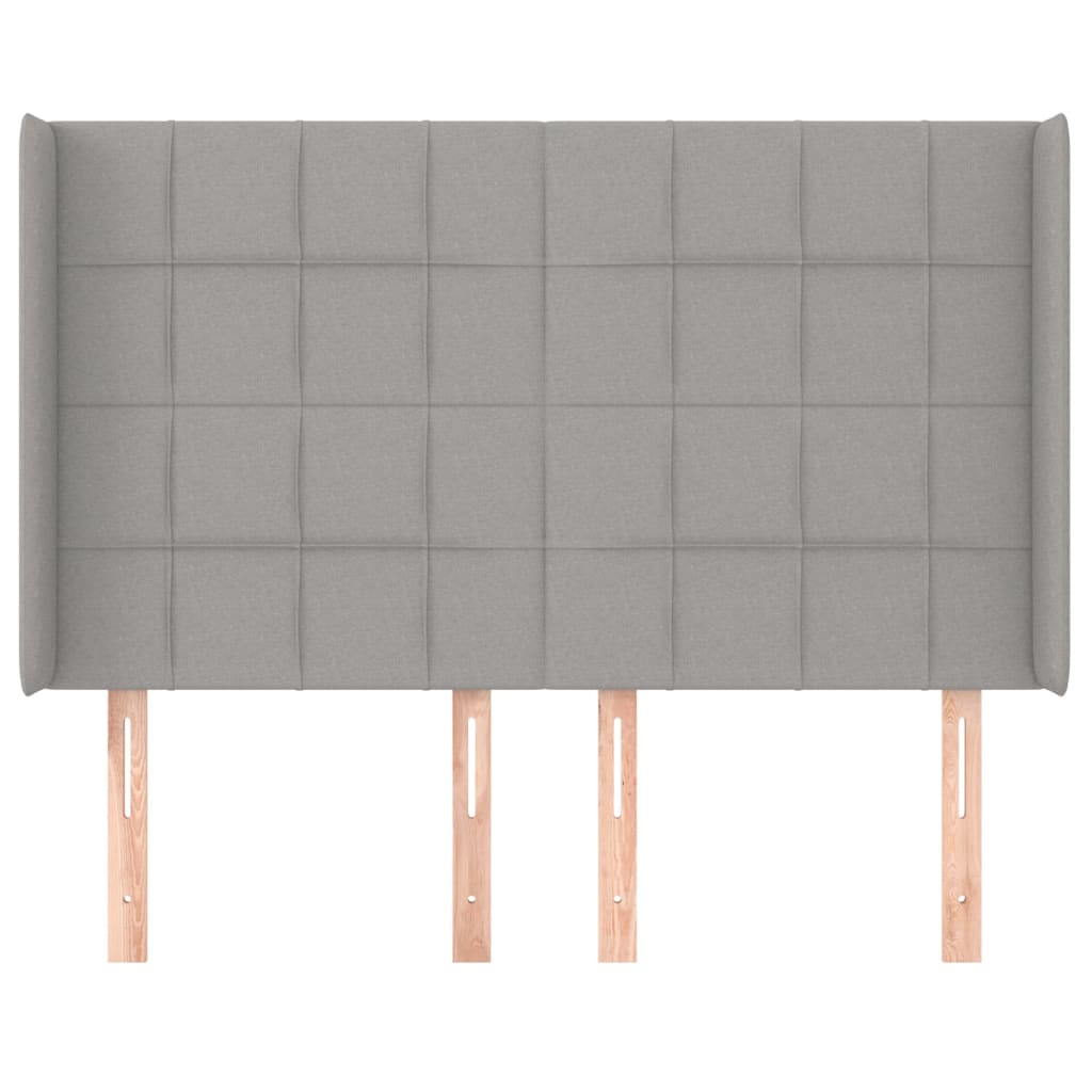 Hoofdbord met randen 147x16x118/128 cm stof lichtgrijs Hoofdborden en voetborden | Creëer jouw Trendy Thuis | Gratis bezorgd & Retour | Trendy.nl