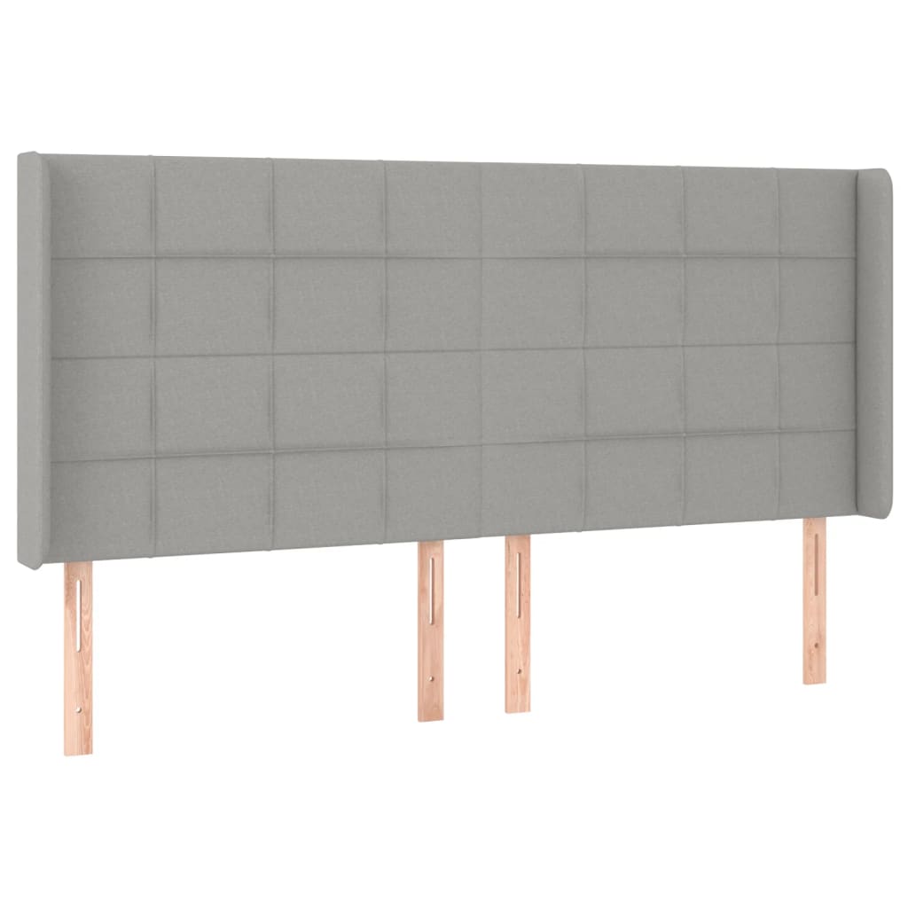 Hoofdbord met randen 183x16x118/128 cm stof lichtgrijs Hoofdborden en voetborden | Creëer jouw Trendy Thuis | Gratis bezorgd & Retour | Trendy.nl