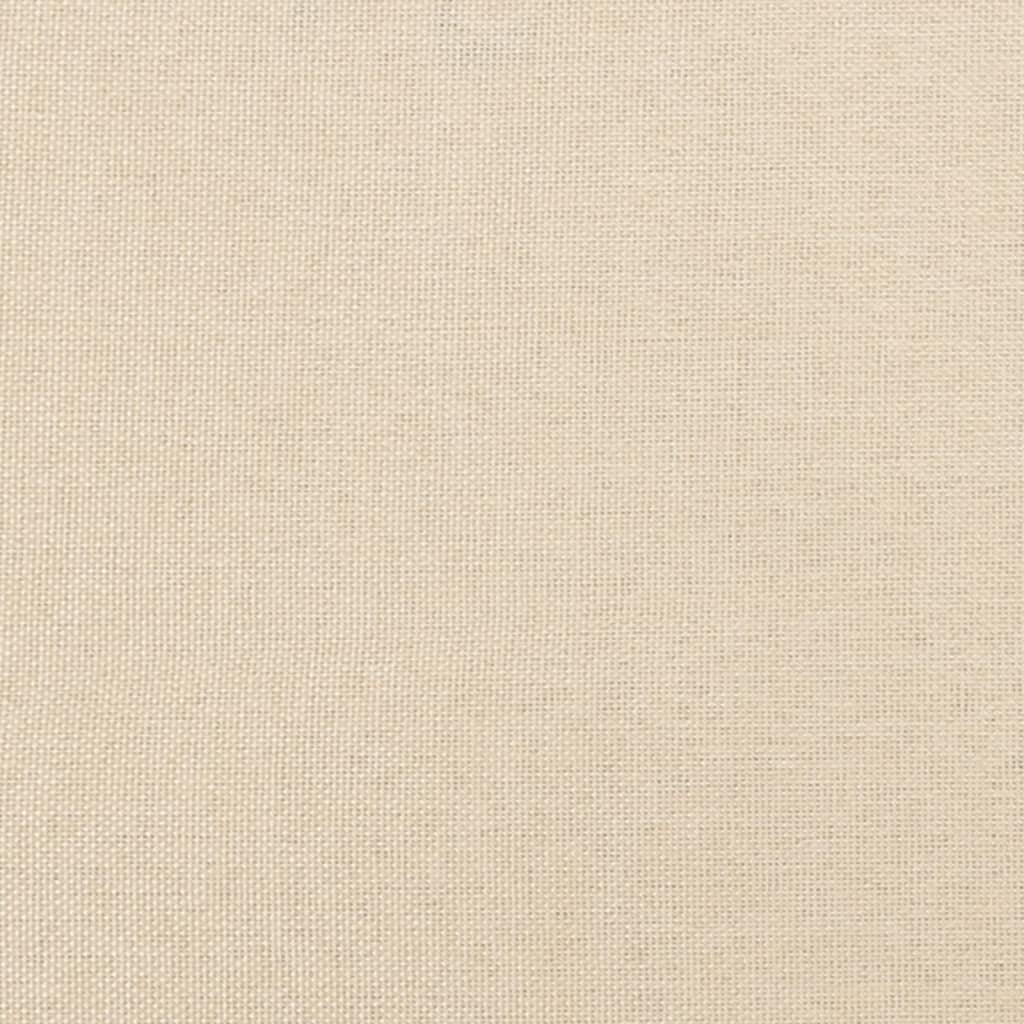 Hoofdbord met randen 183x16x118/128 cm stof crèmekleurig