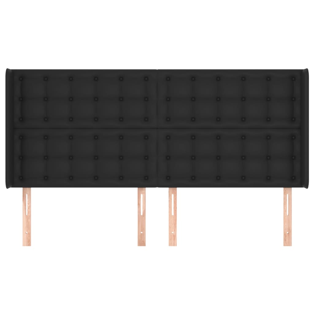 Hoofdbord met randen 163x16x118/128 cm kunstleer zwart Hoofdborden en voetborden | Creëer jouw Trendy Thuis | Gratis bezorgd & Retour | Trendy.nl