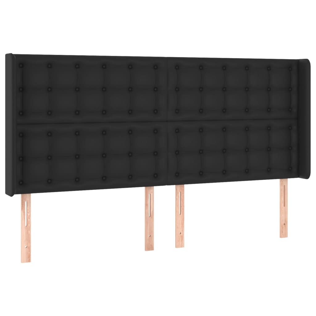 Hoofdbord met randen 183x16x118/128 cm kunstleer zwart Hoofdborden en voetborden | Creëer jouw Trendy Thuis | Gratis bezorgd & Retour | Trendy.nl