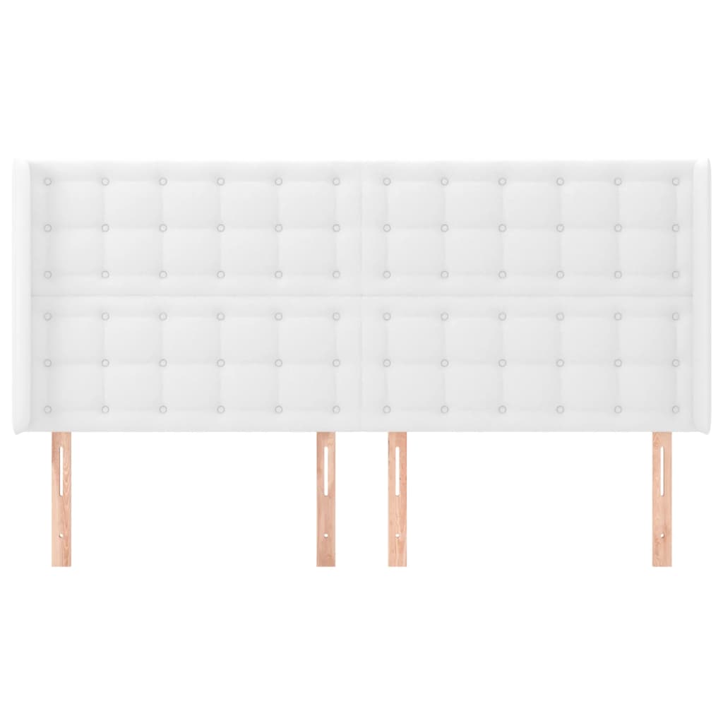 Hoofdbord met randen 183x16x118/128 cm kunstleer wit Hoofdborden en voetborden | Creëer jouw Trendy Thuis | Gratis bezorgd & Retour | Trendy.nl