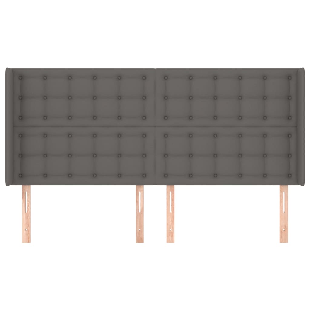 Hoofdbord met randen 183x16x118/128 cm kunstleer grijs Hoofdborden en voetborden | Creëer jouw Trendy Thuis | Gratis bezorgd & Retour | Trendy.nl