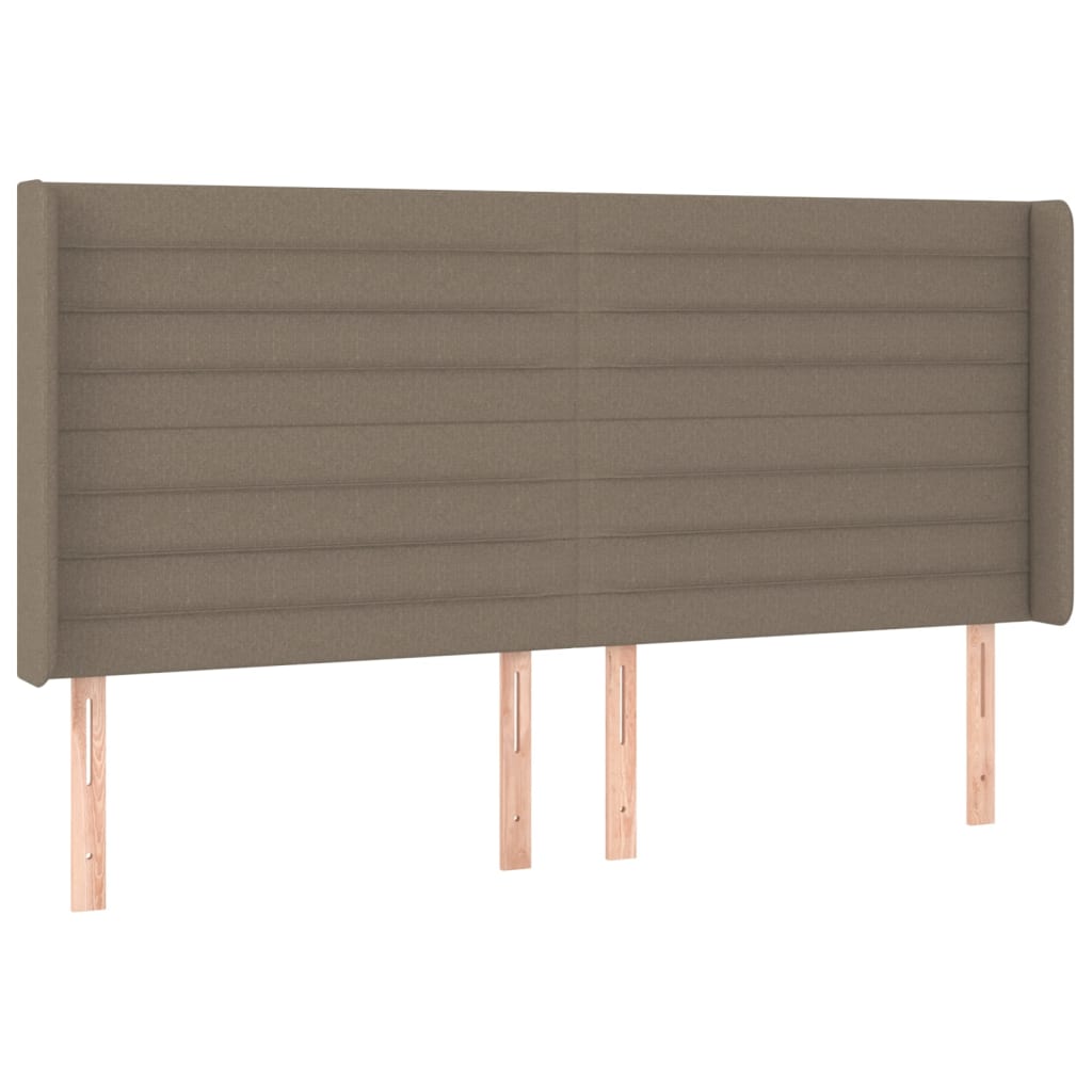 Hoofdbord met randen 203x16x118/128 cm stof taupe Hoofdborden en voetborden | Creëer jouw Trendy Thuis | Gratis bezorgd & Retour | Trendy.nl