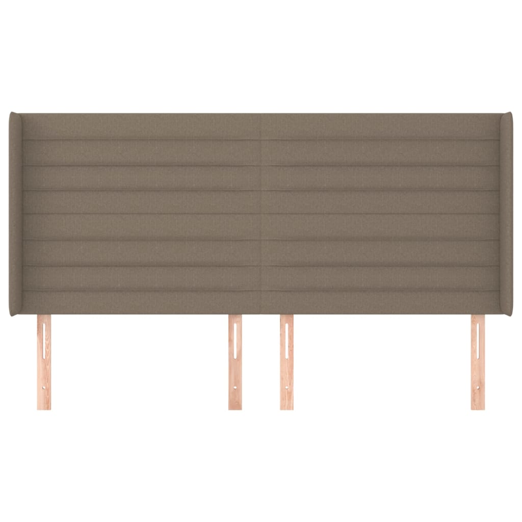 Hoofdbord met randen 203x16x118/128 cm stof taupe Hoofdborden en voetborden | Creëer jouw Trendy Thuis | Gratis bezorgd & Retour | Trendy.nl