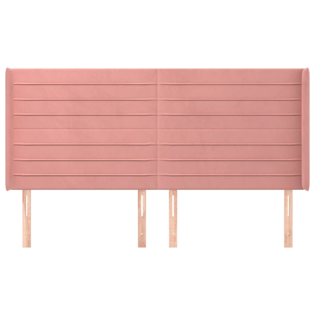 Hoofdbord met randen 183x16x118/128 cm fluweel roze Hoofdborden en voetborden | Creëer jouw Trendy Thuis | Gratis bezorgd & Retour | Trendy.nl