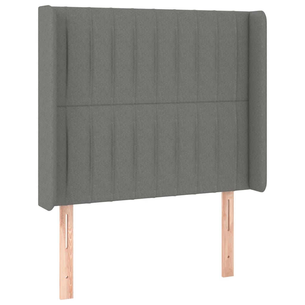 Hoofdbord met randen 93x16x118/128 cm stof donkergrijs Hoofdborden en voetborden | Creëer jouw Trendy Thuis | Gratis bezorgd & Retour | Trendy.nl