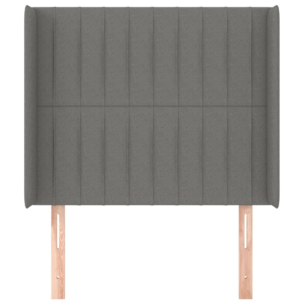 Hoofdbord met randen 93x16x118/128 cm stof donkergrijs Hoofdborden en voetborden | Creëer jouw Trendy Thuis | Gratis bezorgd & Retour | Trendy.nl