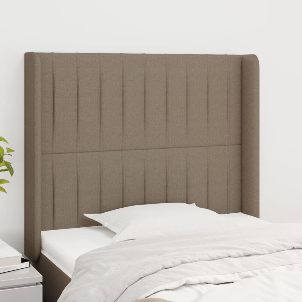 Hoofdbord met randen 93x16x118/128 cm stof taupe Hoofdborden en voetborden | Creëer jouw Trendy Thuis | Gratis bezorgd & Retour | Trendy.nl