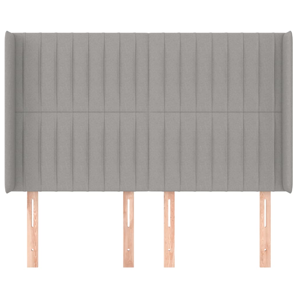 Hoofdbord met randen 147x16x118/128 cm stof lichtgrijs Hoofdborden en voetborden | Creëer jouw Trendy Thuis | Gratis bezorgd & Retour | Trendy.nl