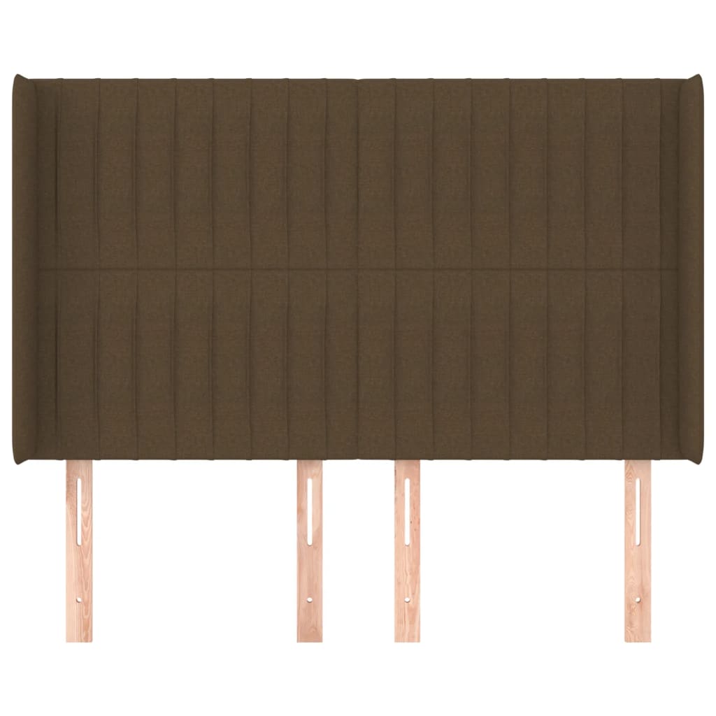 Hoofdbord met randen 147x16x118/128 cm stof donkerbruin Hoofdborden en voetborden | Creëer jouw Trendy Thuis | Gratis bezorgd & Retour | Trendy.nl