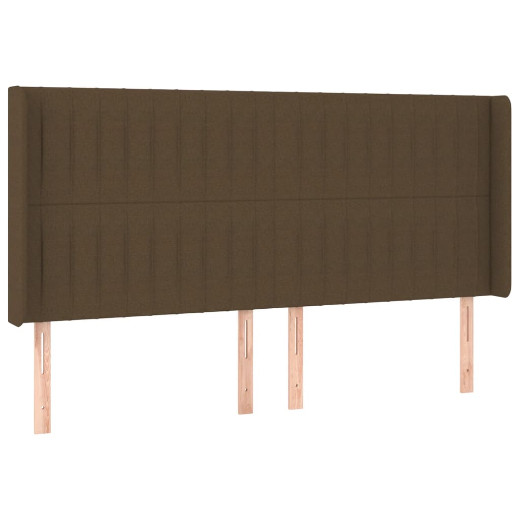 Hoofdbord met randen 183x16x118/128 cm stof donkerbruin Hoofdborden en voetborden | Creëer jouw Trendy Thuis | Gratis bezorgd & Retour | Trendy.nl