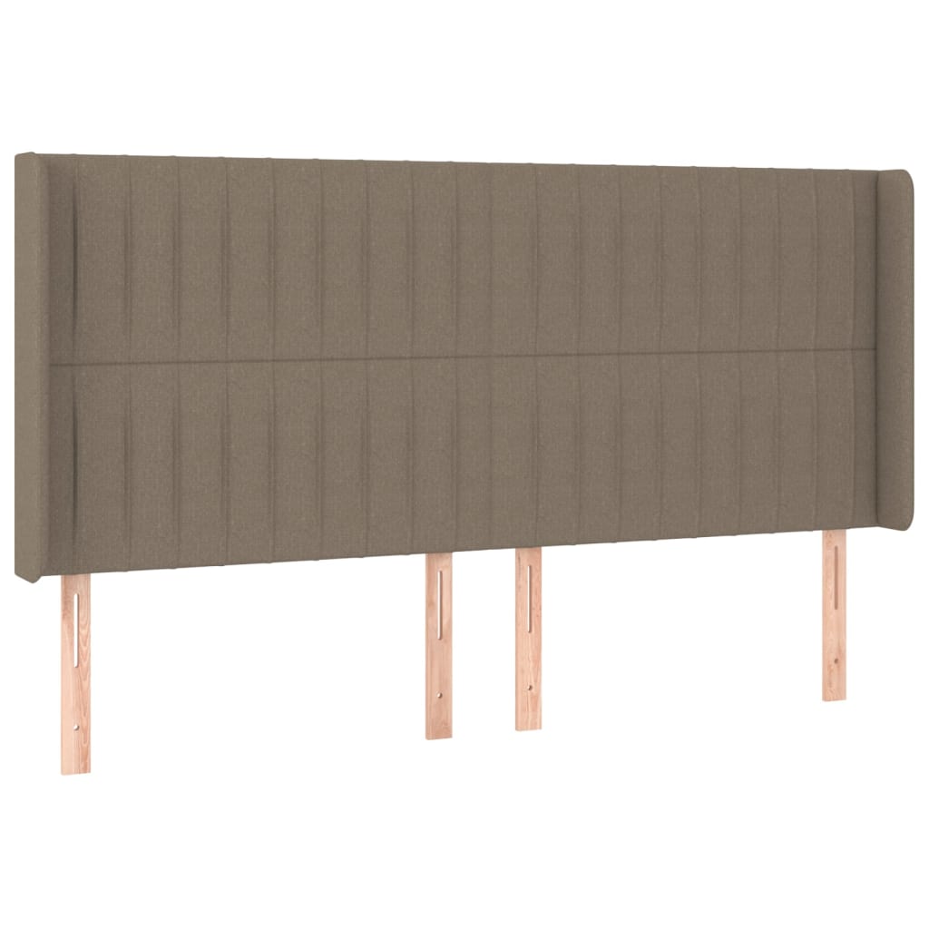 Hoofdbord met randen 183x16x118/128 cm stof taupe Hoofdborden en voetborden | Creëer jouw Trendy Thuis | Gratis bezorgd & Retour | Trendy.nl