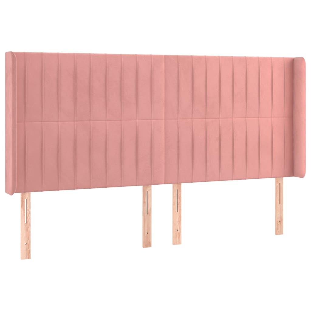 Hoofdbord met randen 183x16x118/128 cm fluweel roze Hoofdborden en voetborden | Creëer jouw Trendy Thuis | Gratis bezorgd & Retour | Trendy.nl