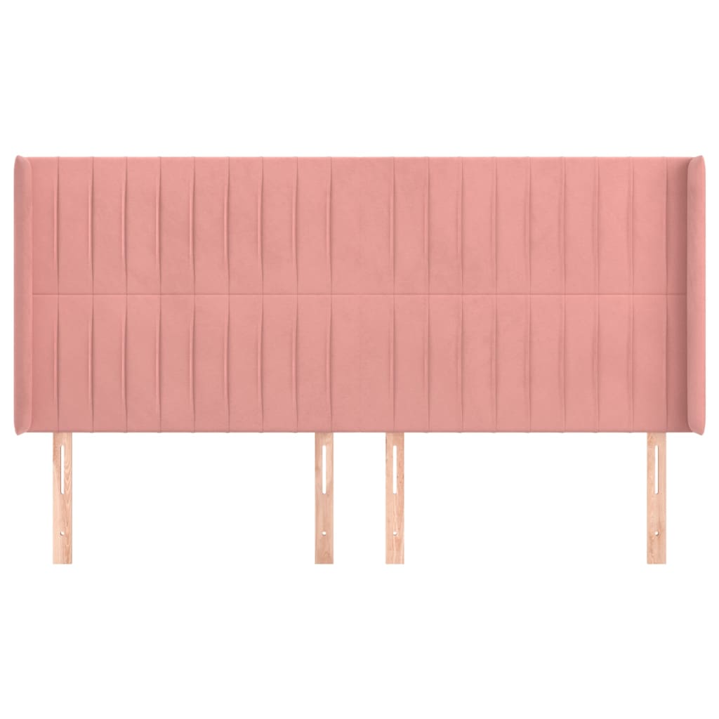 Hoofdbord met randen 183x16x118/128 cm fluweel roze Hoofdborden en voetborden | Creëer jouw Trendy Thuis | Gratis bezorgd & Retour | Trendy.nl