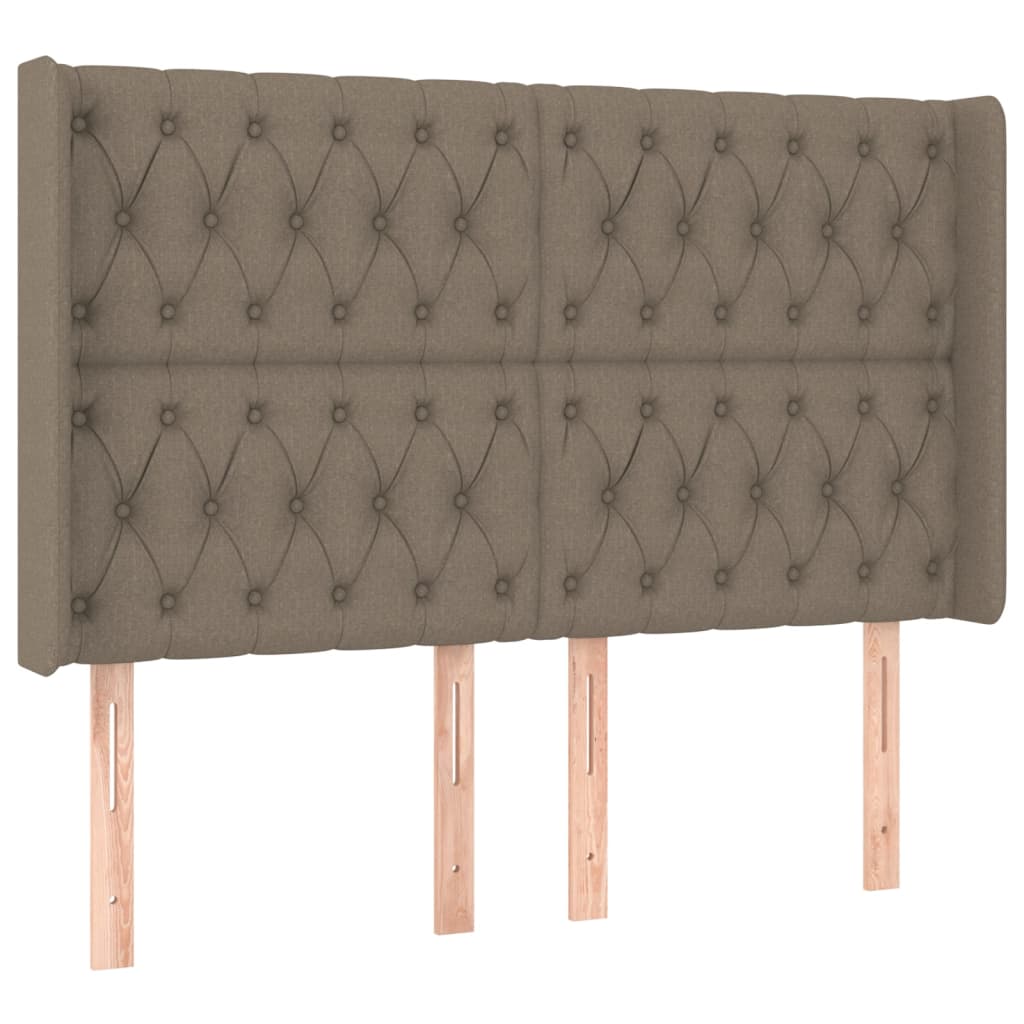 Hoofdbord met randen 147x16x118/128 cm stof taupe Hoofdborden en voetborden | Creëer jouw Trendy Thuis | Gratis bezorgd & Retour | Trendy.nl