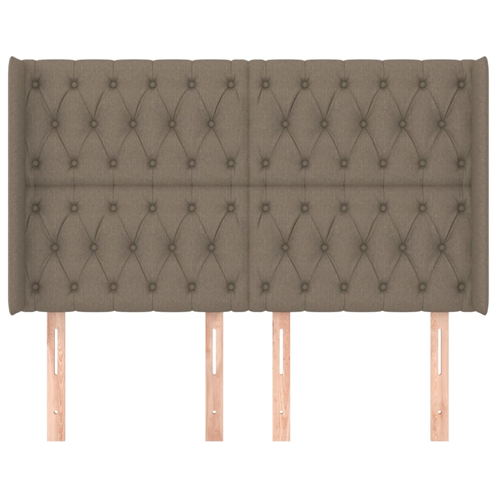 Hoofdbord met randen 147x16x118/128 cm stof taupe Hoofdborden en voetborden | Creëer jouw Trendy Thuis | Gratis bezorgd & Retour | Trendy.nl