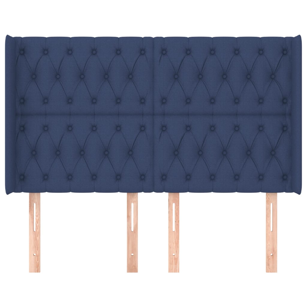 Hoofdbord met randen 163x16x118/128 cm stof blauw Hoofdborden en voetborden | Creëer jouw Trendy Thuis | Gratis bezorgd & Retour | Trendy.nl