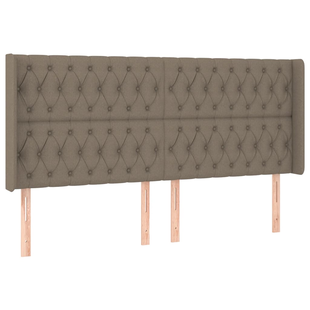 Hoofdbord met randen 183x16x118/128 cm stof taupe Hoofdborden en voetborden | Creëer jouw Trendy Thuis | Gratis bezorgd & Retour | Trendy.nl