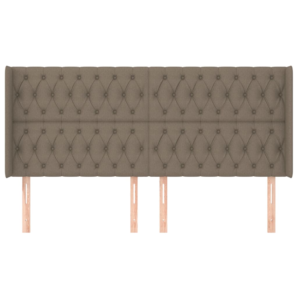 Hoofdbord met randen 183x16x118/128 cm stof taupe Hoofdborden en voetborden | Creëer jouw Trendy Thuis | Gratis bezorgd & Retour | Trendy.nl