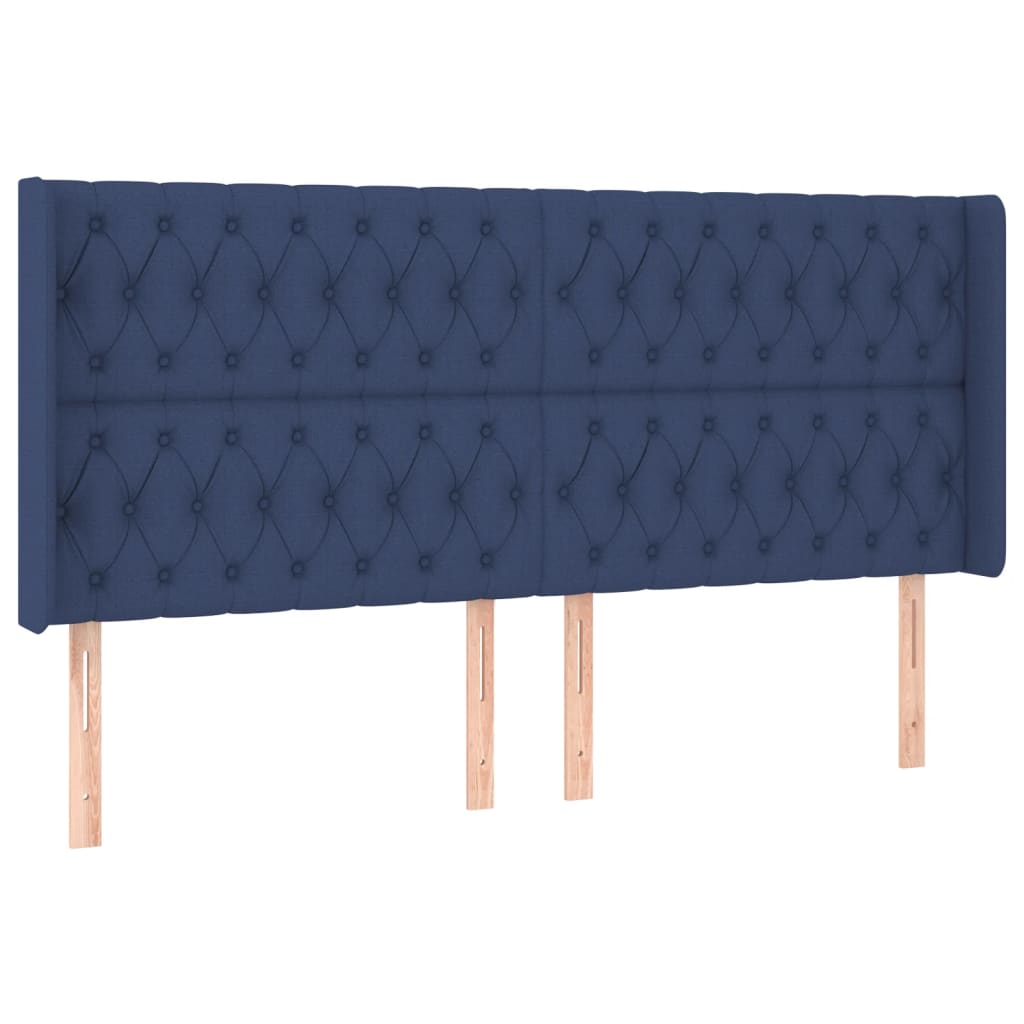 Hoofdbord met randen 183x16x118/128 cm stof blauw Hoofdborden en voetborden | Creëer jouw Trendy Thuis | Gratis bezorgd & Retour | Trendy.nl