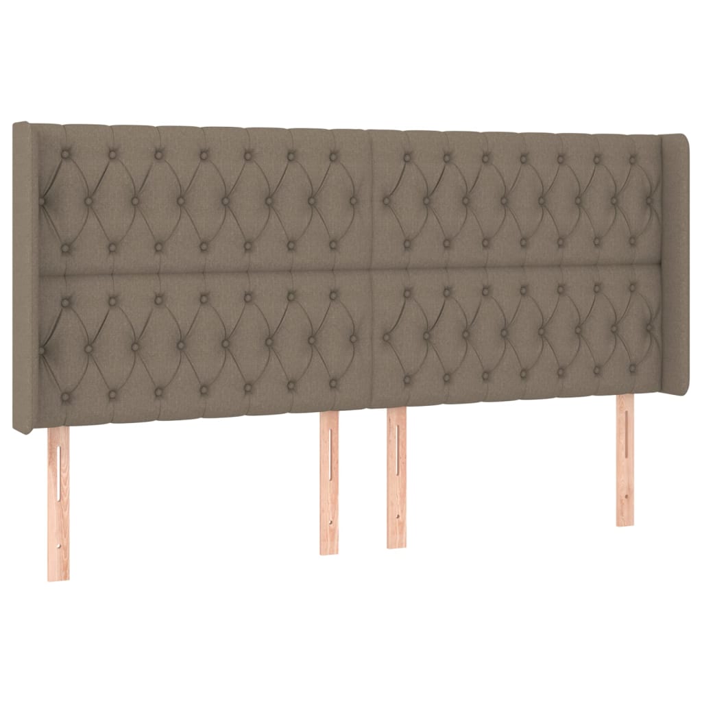 Hoofdbord met randen 203x16x118/128 cm stof taupe Hoofdborden en voetborden | Creëer jouw Trendy Thuis | Gratis bezorgd & Retour | Trendy.nl