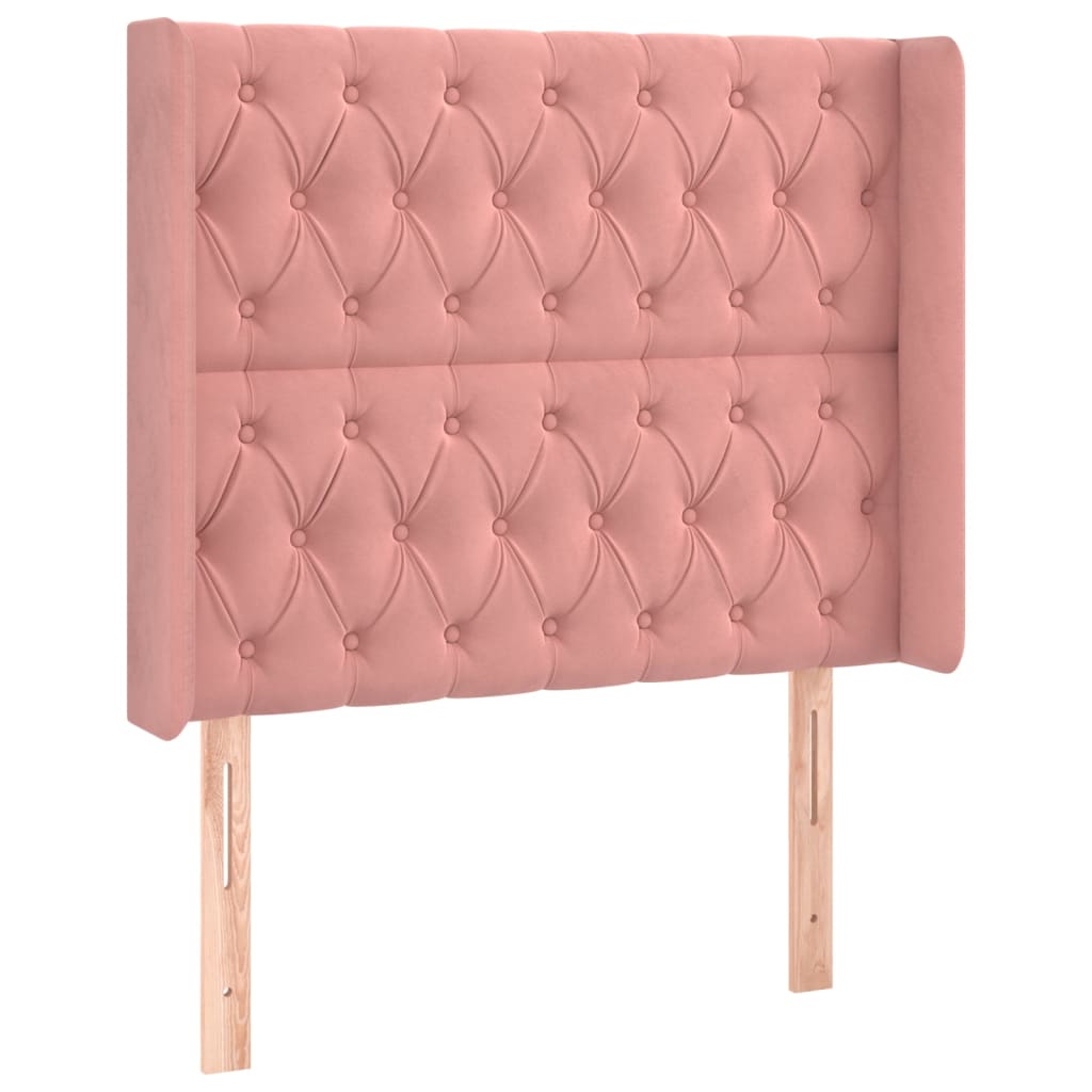 Hoofdbord met randen 103x16x118/128 cm fluweel roze Hoofdborden en voetborden | Creëer jouw Trendy Thuis | Gratis bezorgd & Retour | Trendy.nl