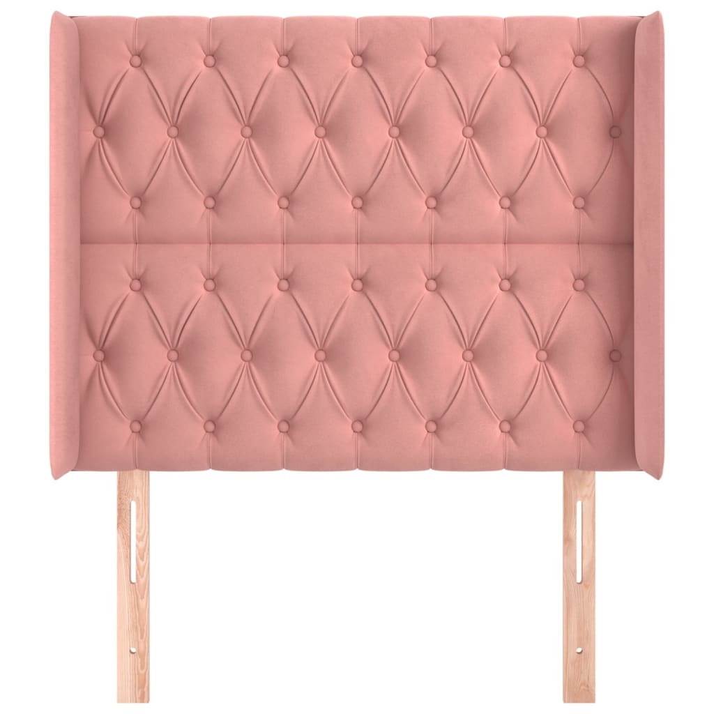 Hoofdbord met randen 103x16x118/128 cm fluweel roze Hoofdborden en voetborden | Creëer jouw Trendy Thuis | Gratis bezorgd & Retour | Trendy.nl