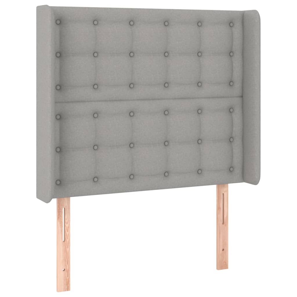 Hoofdbord met randen 83x16x118/128 cm stof lichtgrijs Hoofdborden en voetborden | Creëer jouw Trendy Thuis | Gratis bezorgd & Retour | Trendy.nl