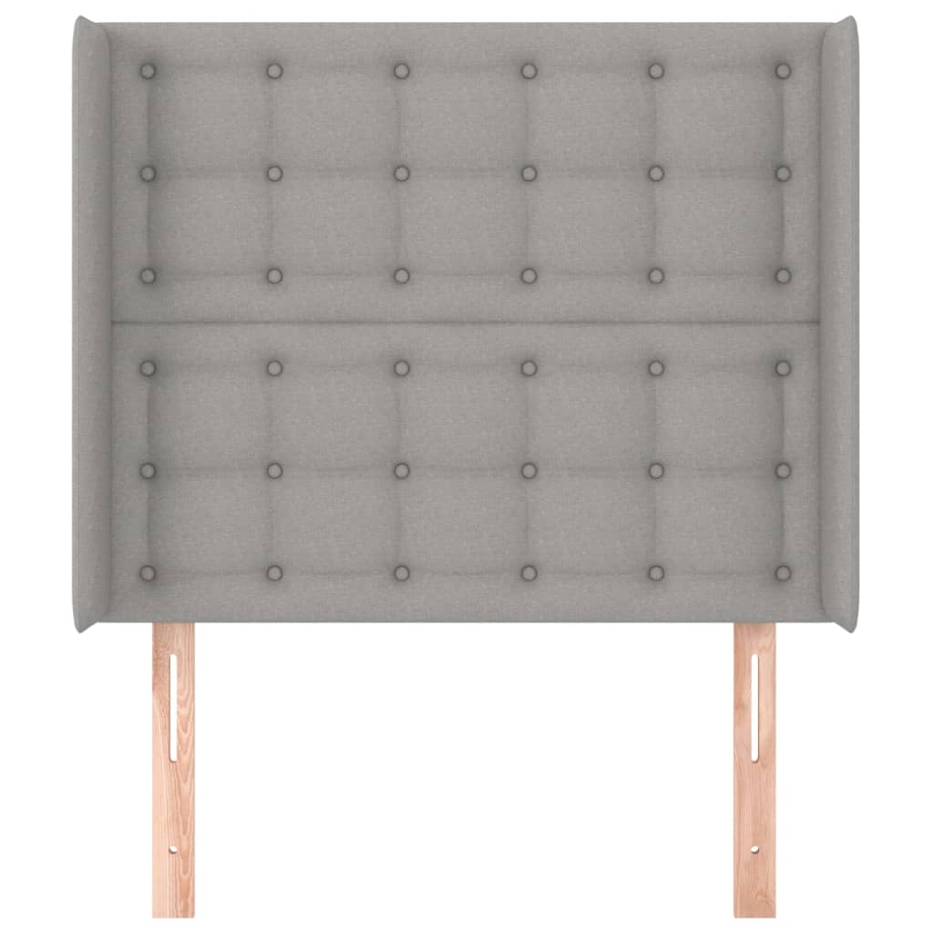 Hoofdbord met randen 83x16x118/128 cm stof lichtgrijs Hoofdborden en voetborden | Creëer jouw Trendy Thuis | Gratis bezorgd & Retour | Trendy.nl