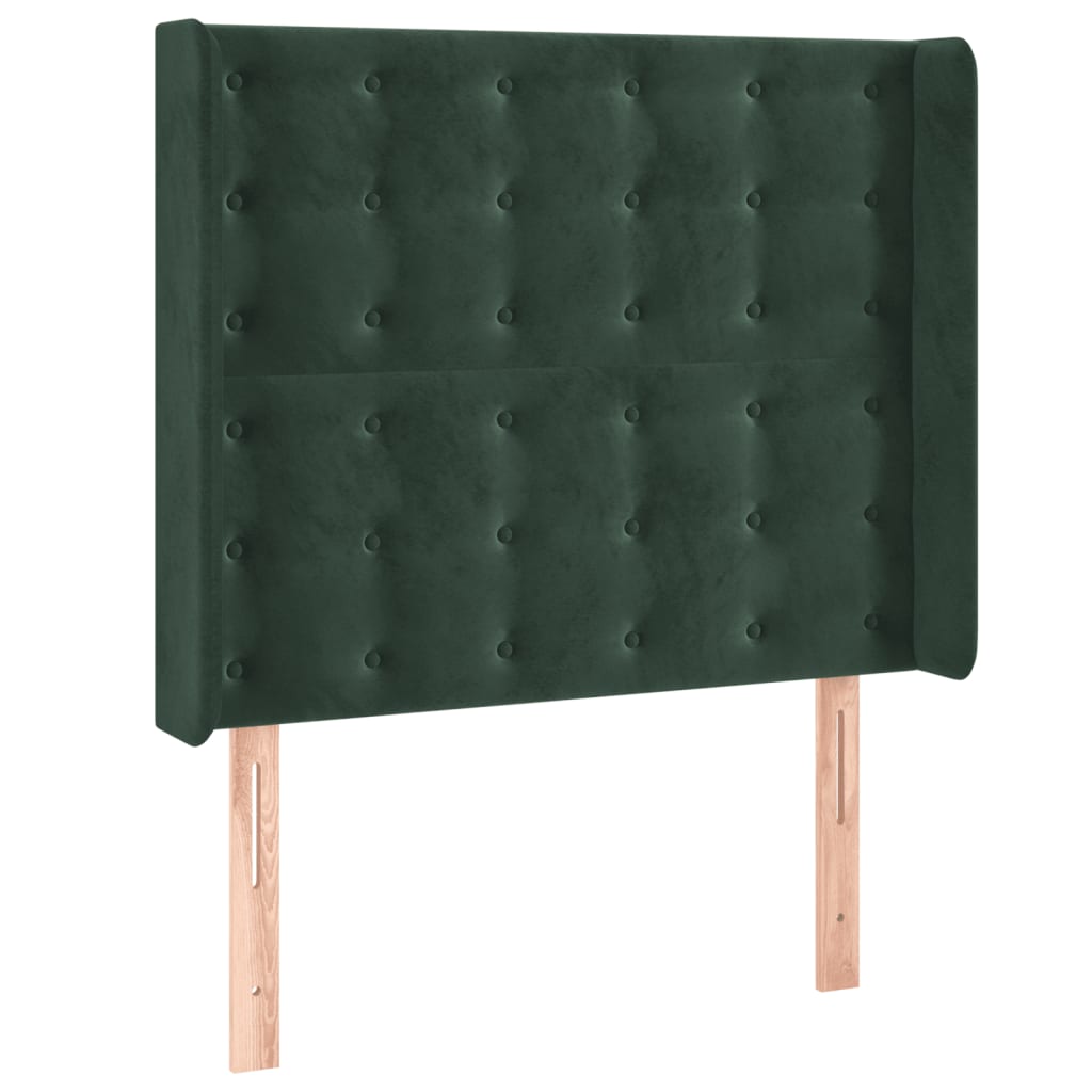 Hoofdbord met randen 103x16x118/128 cm fluweel donkergroen Hoofdborden en voetborden | Creëer jouw Trendy Thuis | Gratis bezorgd & Retour | Trendy.nl