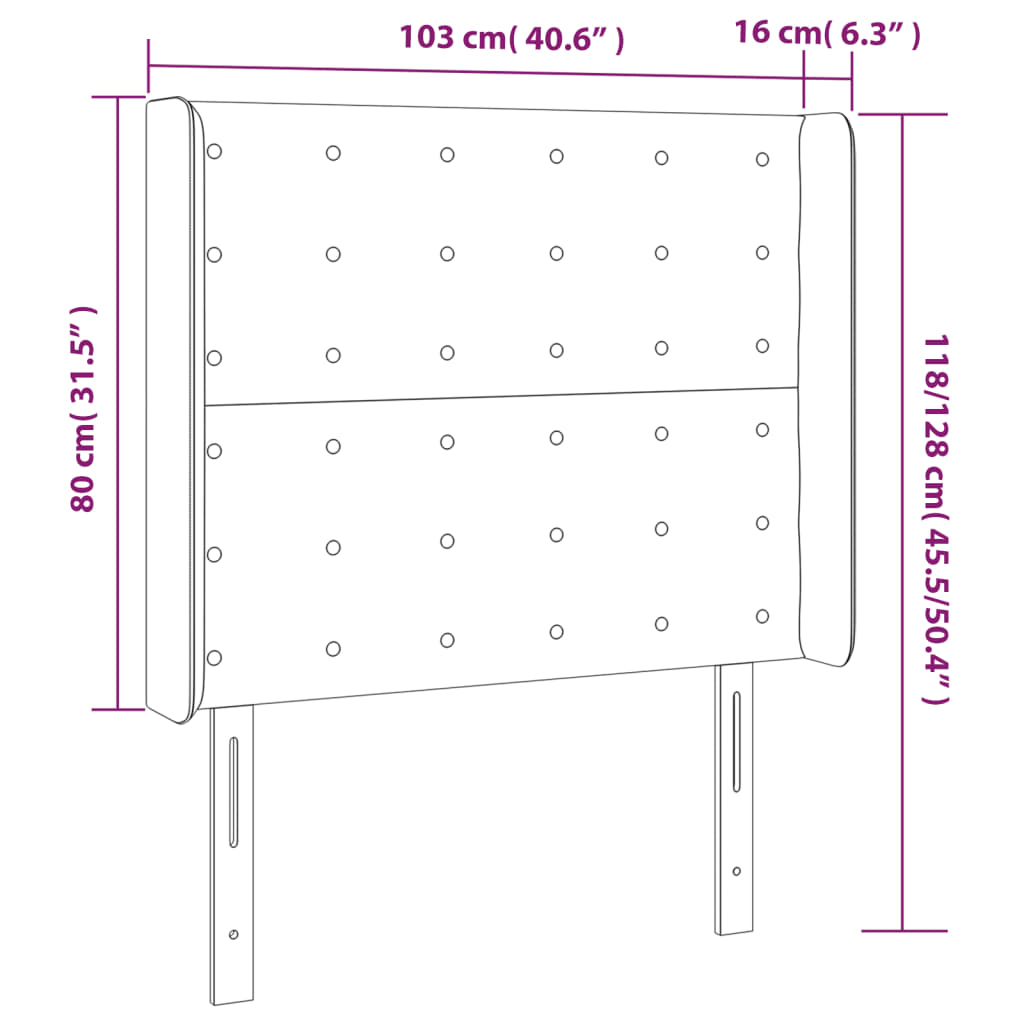 Hoofdbord met randen 103x16x118/128 cm fluweel donkergroen Hoofdborden en voetborden | Creëer jouw Trendy Thuis | Gratis bezorgd & Retour | Trendy.nl