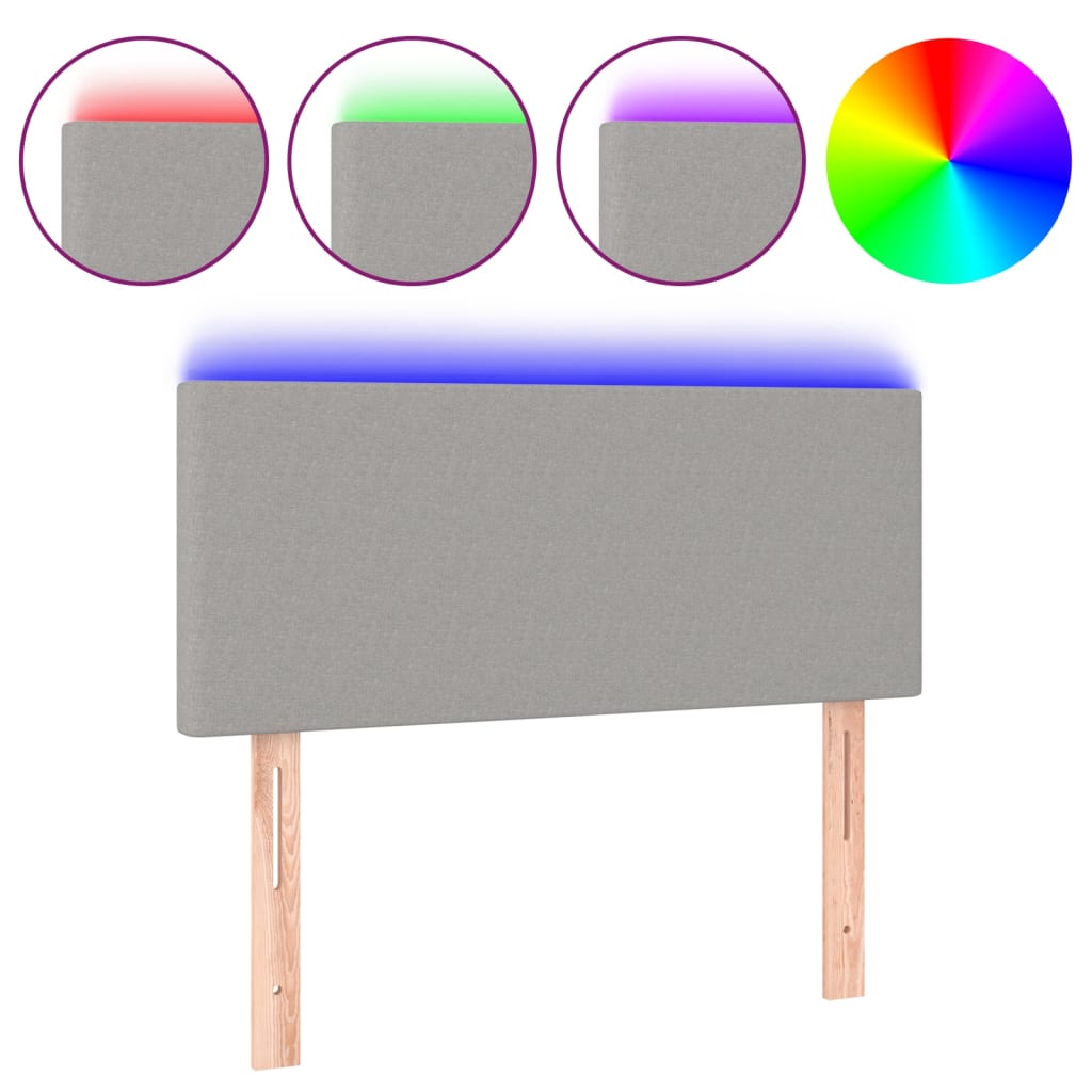 Hoofdbord LED 90x5x78/88 cm stof lichtgrijs Hoofdborden en voetborden | Creëer jouw Trendy Thuis | Gratis bezorgd & Retour | Trendy.nl