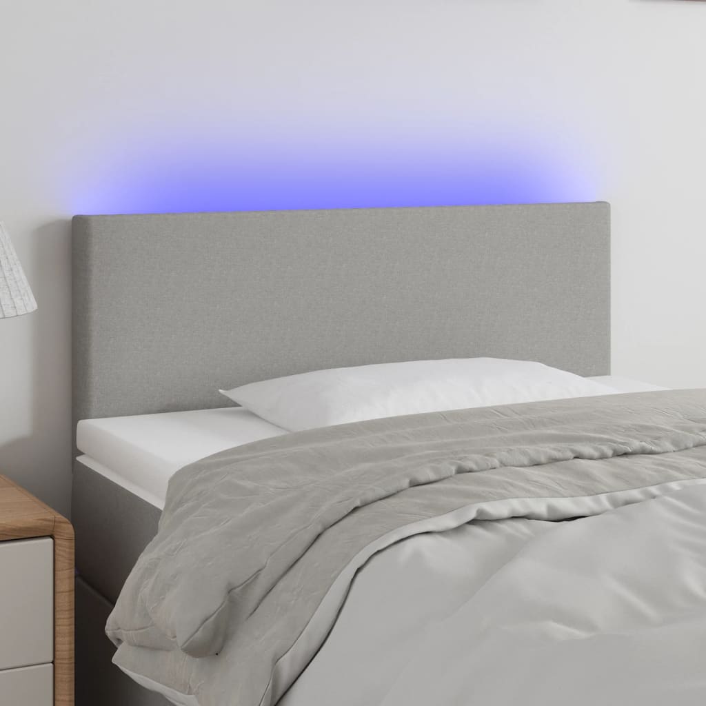 Hoofdbord LED 90x5x78/88 cm stof lichtgrijs Hoofdborden en voetborden | Creëer jouw Trendy Thuis | Gratis bezorgd & Retour | Trendy.nl