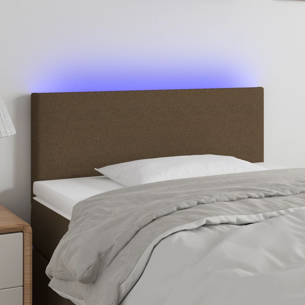 Hoofdbord LED 100x5x78/88 cm stof donkerbruin Hoofdborden en voetborden | Creëer jouw Trendy Thuis | Gratis bezorgd & Retour | Trendy.nl