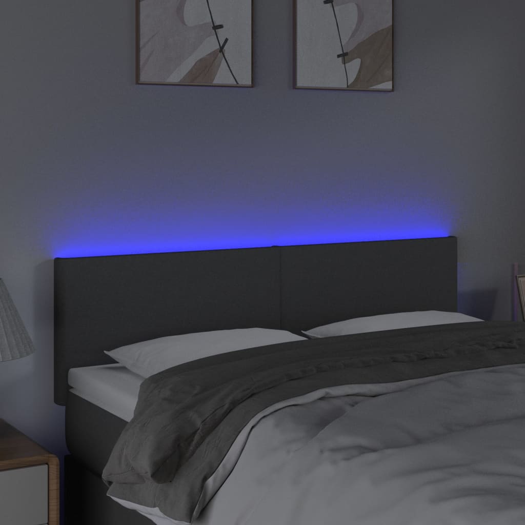 Hoofdbord LED 144x5x78/88 cm stof donkergrijs Hoofdborden en voetborden | Creëer jouw Trendy Thuis | Gratis bezorgd & Retour | Trendy.nl