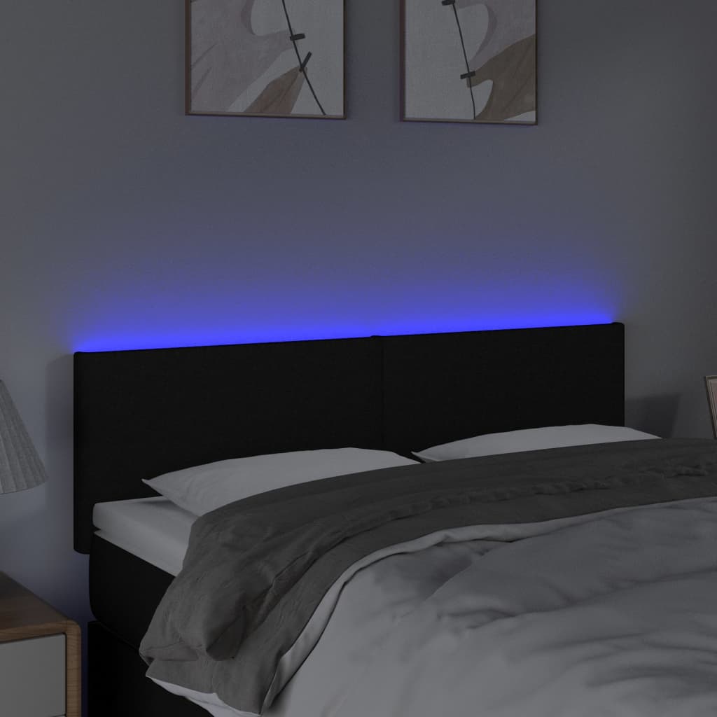 Hoofdbord LED 144x5x78/88 cm stof zwart Hoofdborden en voetborden | Creëer jouw Trendy Thuis | Gratis bezorgd & Retour | Trendy.nl