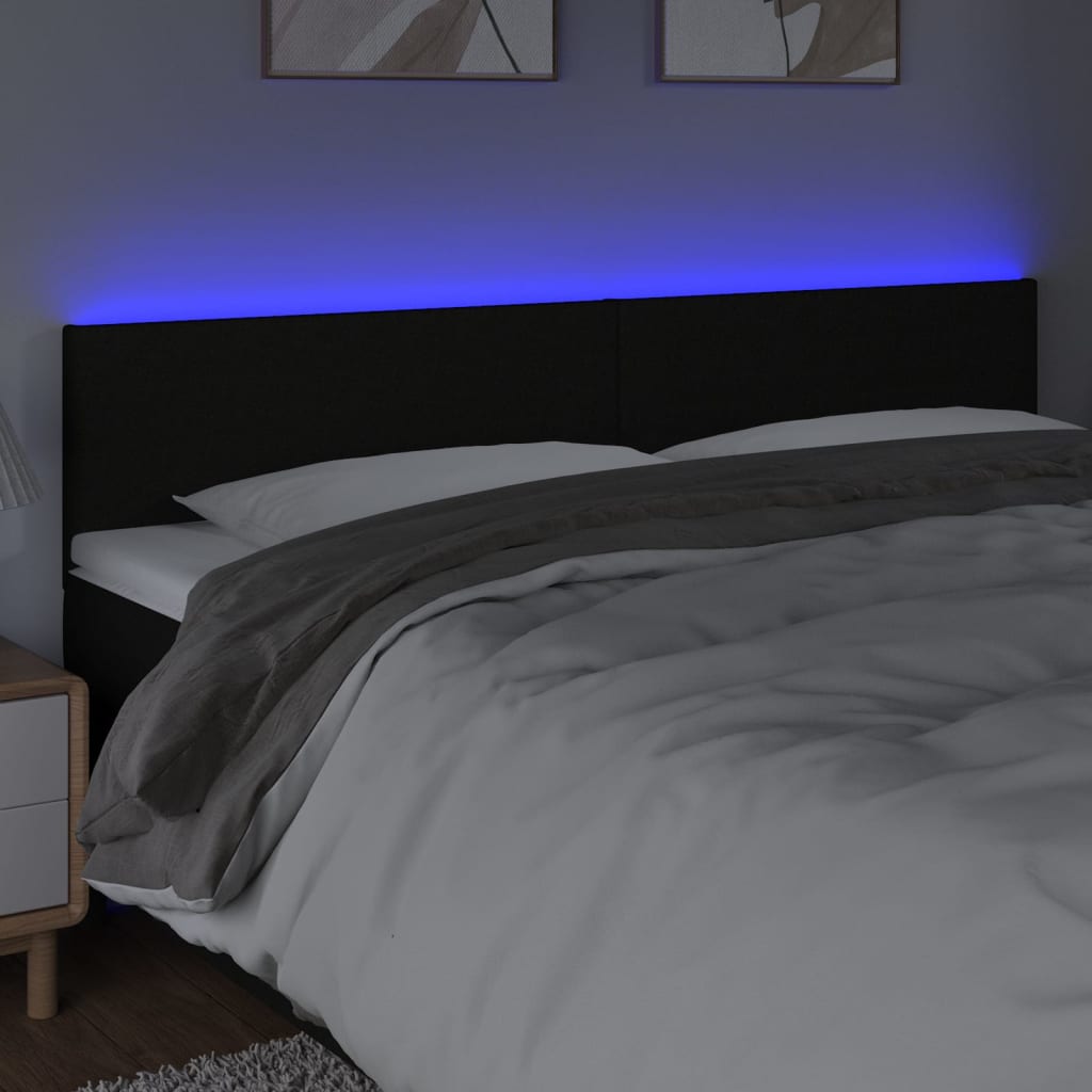 Hoofdbord LED 160x5x78/88 cm stof zwart Hoofdborden en voetborden | Creëer jouw Trendy Thuis | Gratis bezorgd & Retour | Trendy.nl