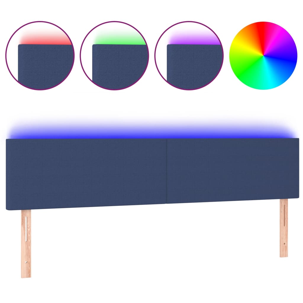 Hoofdbord LED 160x5x78/88 cm stof blauw Hoofdborden en voetborden | Creëer jouw Trendy Thuis | Gratis bezorgd & Retour | Trendy.nl