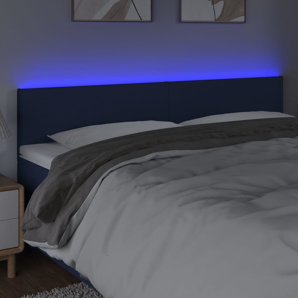 Hoofdbord LED 160x5x78/88 cm stof blauw Hoofdborden en voetborden | Creëer jouw Trendy Thuis | Gratis bezorgd & Retour | Trendy.nl