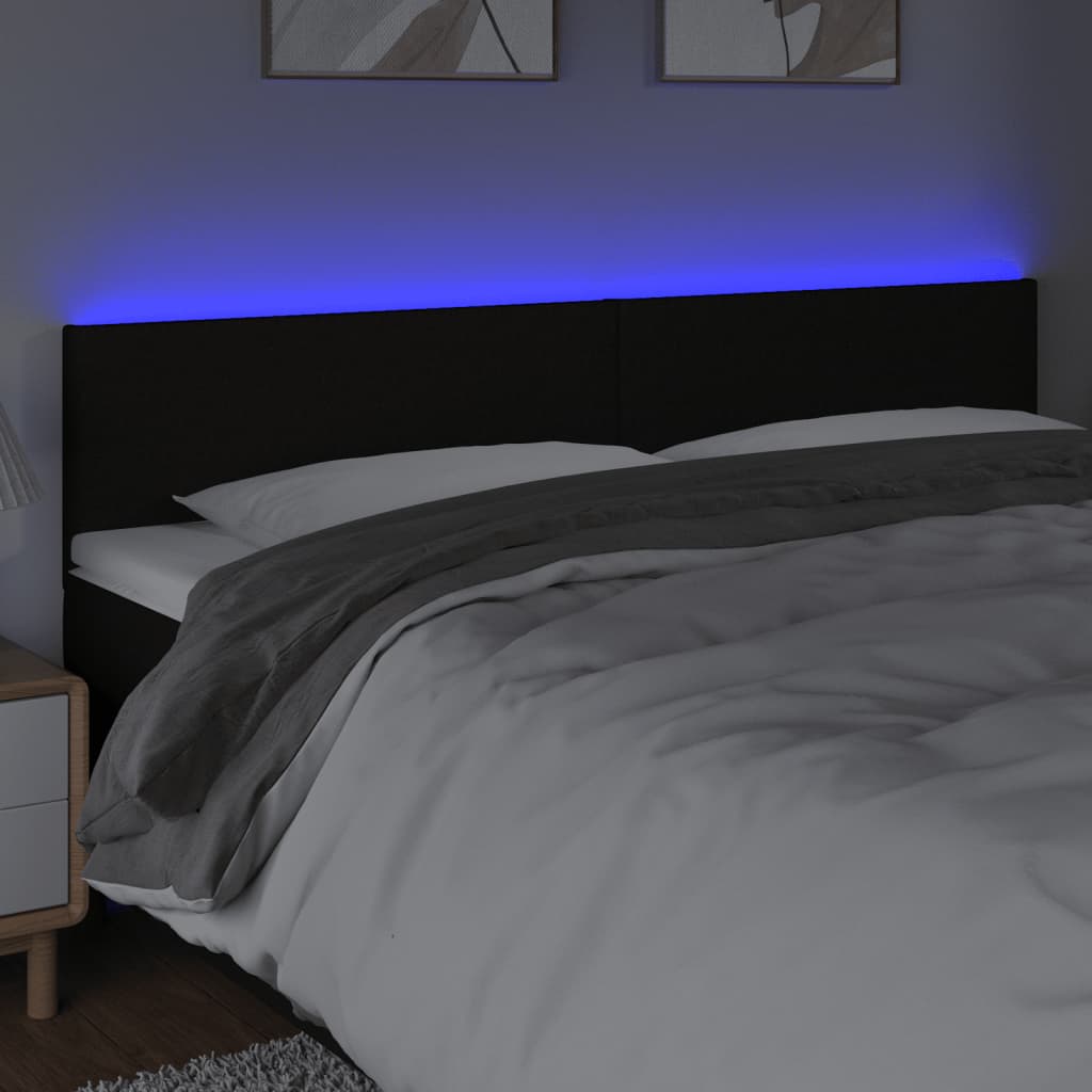 Hoofdbord LED 180x5x78/88 cm stof zwart Hoofdborden en voetborden | Creëer jouw Trendy Thuis | Gratis bezorgd & Retour | Trendy.nl