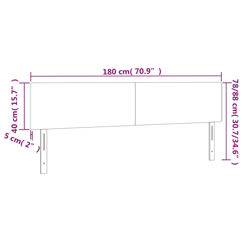 Hoofdbord LED 180x5x78/88 cm stof zwart Hoofdborden en voetborden | Creëer jouw Trendy Thuis | Gratis bezorgd & Retour | Trendy.nl