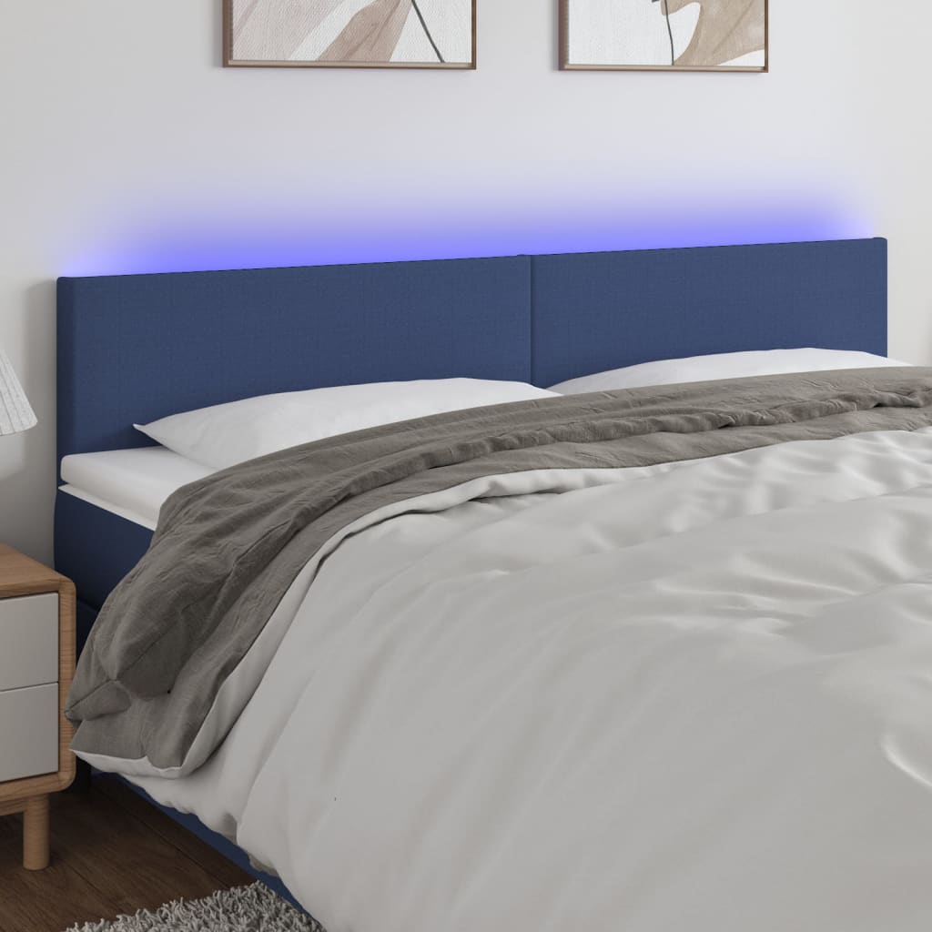 Hoofdbord LED 180x5x78/88 cm stof blauw Hoofdborden en voetborden | Creëer jouw Trendy Thuis | Gratis bezorgd & Retour | Trendy.nl